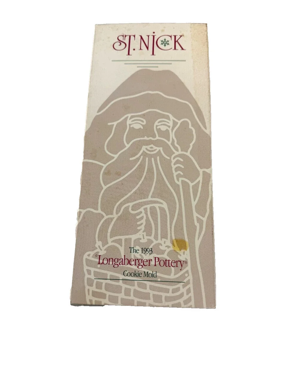 1993 Longaberger Pottery St. Nick Santa Cookie Chocolate Mold Christmas Vintage